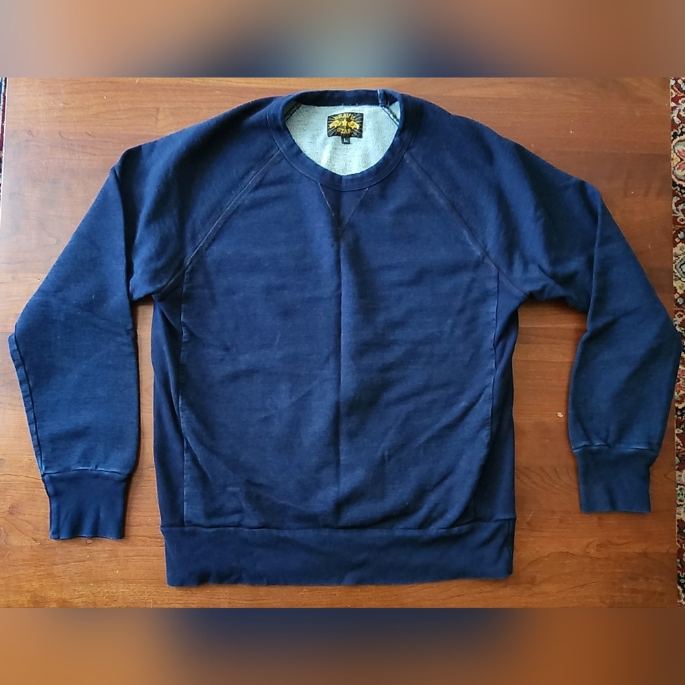 Bravestar Selvedge Indigo Terry Crewneck Sweater